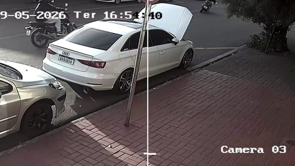 Vídeo mostra que motociclista caiu sozinho no Bairro Guarujá Imagem referente a Vídeo mostra que motociclista caiu sozinho no Bairro Guarujá