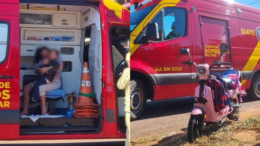 Mãe e três filhos ficam ferido após queda em patinete elétrico Imagem referente a Mãe e três filhos ficam ferido após queda em patinete elétrico