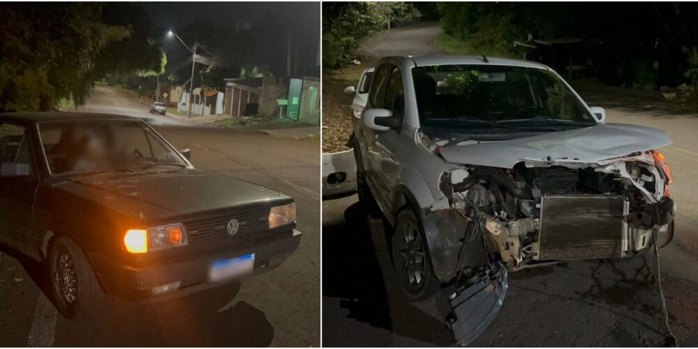 Acidente entre dois carros assusta moradores no Bairro Neva Imagem referente a Acidente entre dois carros assusta moradores no Bairro Neva