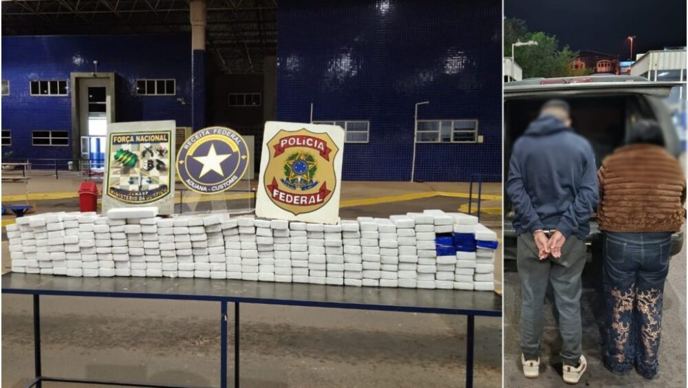 Ação conjunta apreende 160 kg de maconha em fundo falso de carro na Ponte da Amizade Imagem referente a Ação conjunta apreende 160 kg de maconha em fundo falso de carro na Ponte da Amizade