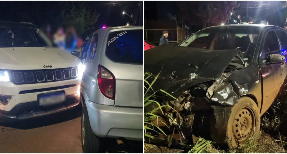 Mais um! Acidente com três carros movimenta região do Loteamento FAG em Cascavel Imagem referente a Mais um! Acidente com três carros movimenta região do Loteamento FAG em Cascavel