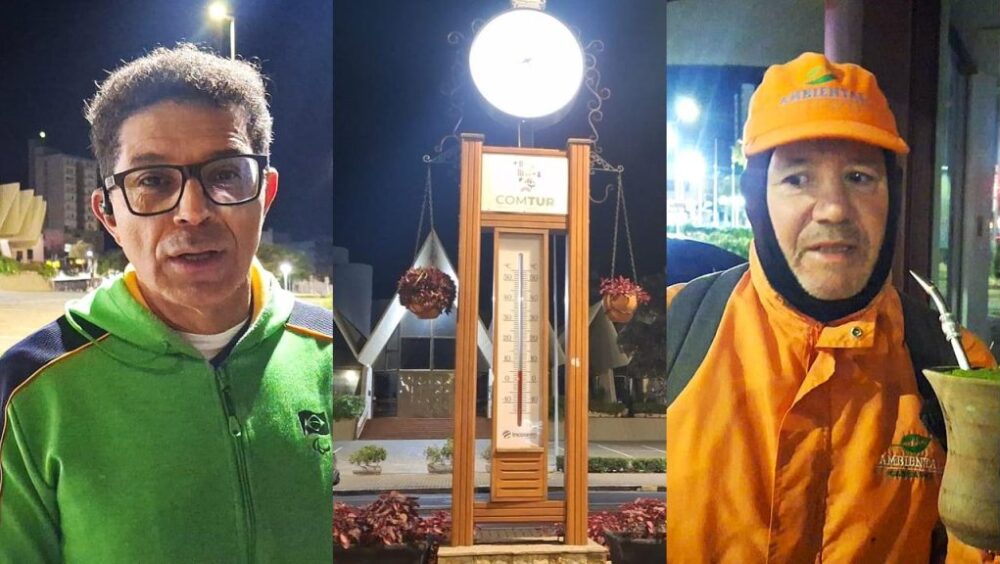Com sensação térmica próxima de 1°C, cascavelenses enfrentam madrugada gelada nas ruas Imagem referente a Com sensação térmica próxima de 1°C, cascavelenses enfrentam madrugada gelada nas ruas