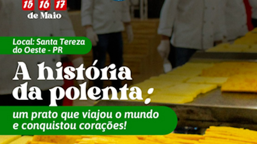 Festa da Polenta movimenta Santa Tereza do Oeste com gastronomia típica e shows nacionais Imagem referente a Festa da Polenta movimenta Santa Tereza do Oeste com gastronomia típica e shows nacionais