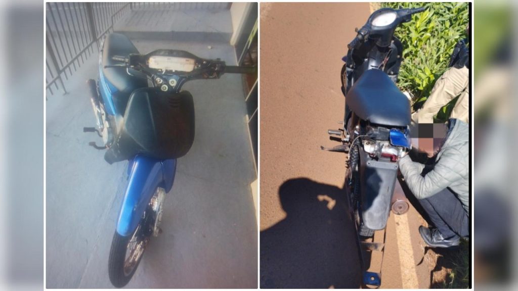 Motocicleta sem placa e com licenciamento vencido é apreendida pela PM em Cascavel Imagem referente a Motocicleta sem placa e com licenciamento vencido é apreendida pela PM em Cascavel