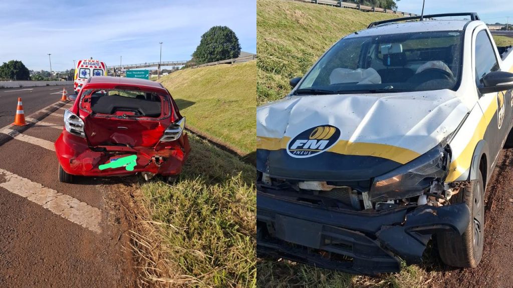 Passageira fica ferida após colisão traseira na PRc-467, em Cascavel Imagem referente a Passageira fica ferida após colisão traseira na PRc-467, em Cascavel