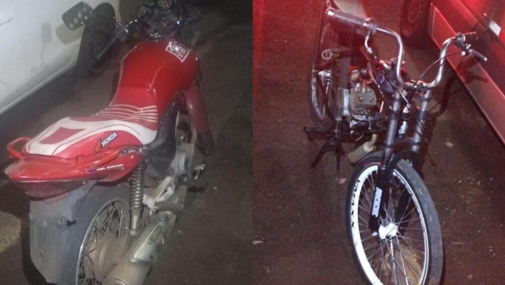 PM apreende ciclomotor artesanal e motocicleta irregular no Centro de Cascavel Imagem referente a PM apreende ciclomotor artesanal e motocicleta irregular no Centro de Cascavel