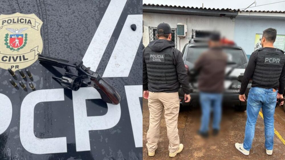Idoso é preso com revólver calibre .38 em Santa Tereza do Oeste Imagem referente a Idoso é preso com revólver calibre .38 em Santa Tereza do Oeste